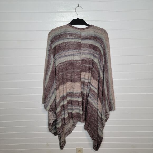 Free People Size Small Linen Oversized Relaxed Poncho Cardigan Sweater Lagenlook - Picture 3 of 7